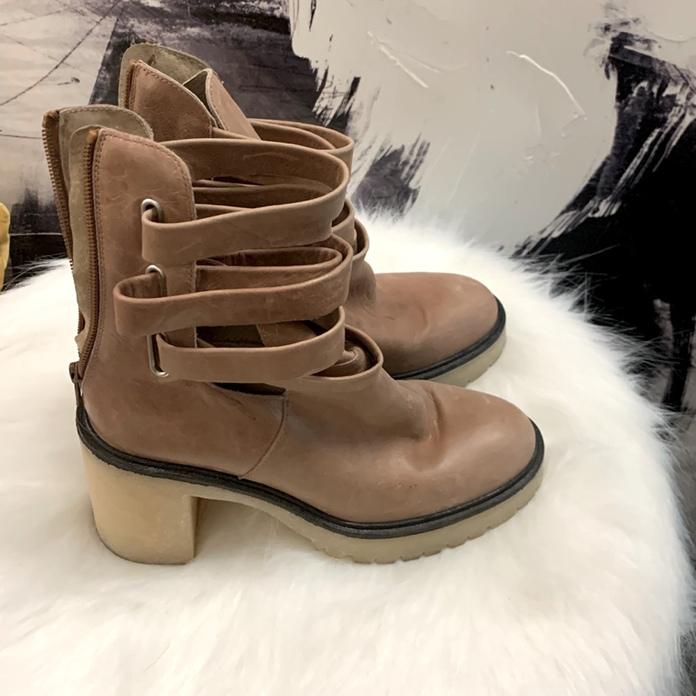 Free People Lug Booties. Worn twice. Two flaws on heel as pictured.